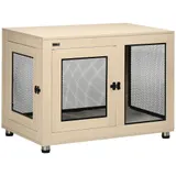 PawHut Hundebox mit Kissen 2 Türen Hundehütte für kleine bis mittelgroße Hunde Eiche 94x60x71,5cm vielseitig einsetzbar   Aosom.de – Bild 1