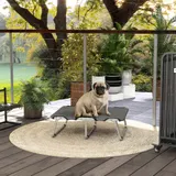 PawHut Erhöhtes Hundebett, Outdoor Haustierbett, Hundeliege für kleine Hunde bis 10 kg, Oxford, Grau 71 x 58 x 20 cm   Aosom – Bild 3