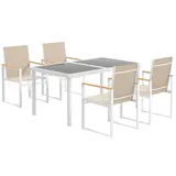 Outsunny Sitzgruppe 5 tlg. Essgruppe für 4 Personen Abnehmbar Esstisch mit 4 Stühle, Esszimmergruppe Küchentisch-Set mit Stahlgestell Balkonmöbel Gartenmöbel für Terrasse, Balkon Mehrfarbig   Aosom – Bild 1