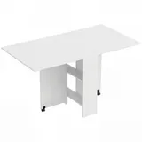 HOMCOM Esstisch Klapptisch Schreibtisch Beistelltisch Tisch Ablagefläche Holz Weiß 80 x 140 x 74 cm   Aosom – Bild 1