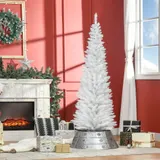 HOMCOM Weihnachtsbaum Tannenbaum 180 cm mit Kunststoffständer, 390 Spitzen Weiß Ø 55 cm, ideal für festliche Dekoration   Aosom.de – Bild 3