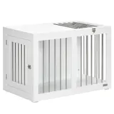 PawHut Hundekäfig Haustierkäfig für mittelgroße Hunde 80 x 50 x 56,5 cm mit Türen und Transportfunktion in Weiß   Aosom.de – Bild 1