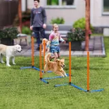 PawHut Agility Set Hunde, 3-teiliges Agility Ausrüstung mit Slalomstangen, Erdspießen, Tragetasche, Trainingsset für alle Hundegrößen, für drinnen und draußen, Orange   Aosom – Bild 3