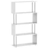 HOMCOM Standregal 4 Fächer Raumteiler Eckregal Wandregal Büroregal Weiß 80x30x145 cm   Aosom – Bild 1