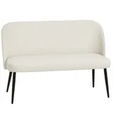 HOMCOM Sofa 2-Sitzer kleine Couch 127 cm Polstersofa mit Samtoptik, geschwungene Rückenlehne, modernes Loungesofa für Wohnzimmer, Schlafzimmer, kleine Räume, Beige   Aosom – Bild 1