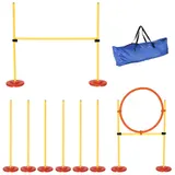 PawHut Hunde Agility Set 3-in-1 Hürden für Haustiere, inklusive Tragetasche, leicht transportierbar, Gelb für Training & Spaß   Aosom.de – Bild 1