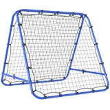 HOMCOM Fußball Rebounder Kickback Tor Rückprallwand Netz beidseitig verstellbar 5 Stufen Stahl Blau 100 x 95 x 90 cm für Training & Spiel   Aosom.de – Bild 1
