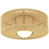 HOMCOM Deckenleuchte, Boho-Deckenlampe Hängend mit G9 LED Fassung, Runde Deckenbeleuchtung mit Lampenschirm aus Hanfseil, für Schlafzimmer Wohnzimmer, Hellbraun   Aosom – Bild 1