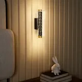 HOMCOM 2er Set Wandleuchte Innen Wandlampe mit LED Lichte, Gitterdesign, Dimmbar Nachttischlampe, Flurlampe für Wohnzimmer, Schlafzimmer, Metall, Schwarz   Aosom – Bild 3
