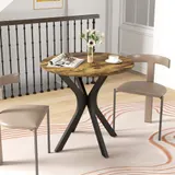 HOMCOM Esstisch, Runder Küchentisch, Moderner Esszimmertisch Kaffeetisch mit Spider-Stahlgestell, Bartisch für 2 Personen, Ø78 x 75 cm, Rustikales Braun   Aosom – Bild 3