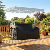 Outsunny Hollywoodschaukel Abdeckung 2 Sitzer, Wasserdicht Winddicht Schutzhülle für Gartenschaukel, UV-Beständig Abdeckplane für Hängesessel, Gartenmöbel, 142 x 76 x 81 cm Schwarz   Aosom – Bild 3