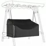Outsunny Hollywoodschaukel Abdeckung 2 Sitzer, Wasserdicht Winddicht Schutzhülle für Gartenschaukel, UV-Beständig Abdeckplane für Hängesessel, Gartenmöbel, 142 x 76 x 81 cm Schwarz   Aosom – Bild 1