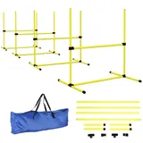 PawHut Agility Hürdenset 4 x Hürden Slalom Stangen Hunde Training Set aus Kunststoff Gelb 99x65x94cm für aktives Hundetraining   Aosom.de – Bild 1