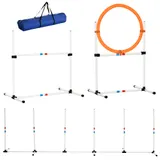 PawHut 3-teiliges Hunde Agility Set für Haustiere, Hundetrainingsset mit Tragetasche, leicht zu transportieren, Kunststoff in Weiß und Gelb   Aosom.de – Bild 1