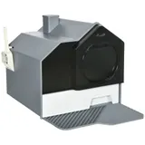 PawHut Katzenklo Haubentoilette Bodenwanne Schaufel Filter für Katzen bis 8kg Weiß+Grau 47x45x42cm   Aosom – Bild 1