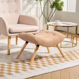HOMCOM Sitzhocker, Fußhocker mit Berberfleece-Stoff, Polsterhocker bis 120 kg belastbar, für Wohnzimmer, Schlafzimmer, 67 x 45 x 38 cm, Braun   Aosom – Bild 3