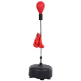 HOMCOM Punchingball mit Ständer, 136-154 cm höhenverstellbar Boxsack, Standboxball mit Boxhandschuhen, für Jugendliche und Erwachsene, für Ausrüstung, Stressabbau, Fitness, Rot   Aosom – Bild 1