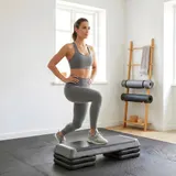 SPORTNOW Aerobic-Stepper, 10,5/15,5/20,5cm Höhenverstellbare Steppbrett, rutschfest, für Zuhause, Fitnessstudio, Büro, Kunststoff, Grau   Aosom – Bild 3