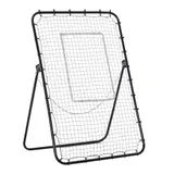 HOMCOM Fußball Rebounder Klappbares Fußballtor Kickback Rückprallwand 123x73x1785 cm 4 Verstellbare Stufen Schwarz für Training & Spaß   Aosom.de – Bild 1
