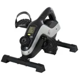 HOMCOM Mini Heimtrainer Pedaltrainer für Beintraining Pedal-Trainer mit LCD-Display Befestigungsgurt Anti-rutschmatte Beintrainer für Senioren Zuhause Heim Büro Schwarz+Silber   Aosom – Bild 1