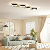 HOMCOM Deckenleuchte LED 38W 1500LM 3000K-6500K dimmbar Deckenlampe Wohnzimmerlampe mit 4 Glühbirnen Fernbedienung Szenenmodi einstellbar Farbtemperatur Deckenbeleuchtung für Wohnzimmer Schlafzimmer   Aosom – Bild 3