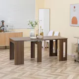 HOMCOM Esstisch Klapptisch ausziehbarer Küchentisch Esszimmertisch für Wohnzimmer Esszimmer Modernes Design Braun 180 x 85 x 75cm   Aosom – Bild 3