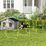 PawHut Agility Hürdenset 4 x Hürden Slalom Stangen Hunde Training Set aus Kunststoff Gelb 99x65x94cm für aktives Hundetraining   Aosom.de – Bild 3