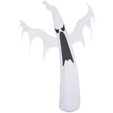 HOMCOM Selbstaufblasendes Halloween Gespenst mit LED Beleuchtung, weiße Spuk Dekoration für Garten & Party   Aosom.de – Bild 1
