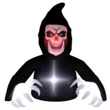 Outsunny Aufblasbarer Sensenmann, Halloween-Dekoration mit LED-Lichtern, mitgelieferten Gebläse, 1,9 x 1,15 x 1,8 m, für Halloween, Outdoor, Hof, Dekoration, Garten, Rasen   Aosom – Bild 1