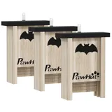 PawHut Fledermauskasten 3er-Set, Fledermaushaus, Nistkasten für Fledermäuse, Fledermausbox zum Aufhängen für Gärten, Obstplantagen, Bauernhöfe, Tannenholz, 18 x 6 x 22,5 cm, Natur   Aosom – Bild 1