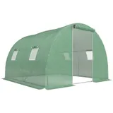 Outsunny Foliengewächshaus Polytunnel 3x3m, begehbar mit 4 Fenstern, Frostschutz, Stahlrohr, dunkelgrün für Gartenpflanzen   Aosom.de – Bild 1