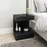 HOMCOM Nachttisch mit Schubladen, Beistelltisch, Nachtschrank mit Ablage, Nachtkommode für Schlafzimmer, Wohnzimmer, 40 x 30 x 46 cm, Schwarz   Aosom – Bild 3