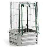 HOMCOM Hochbeet Set Pflanzkasten mit Kunststoffabdeckung und Rankgitter für Kletterpflanzen 53x53x90cm ideal für Garten und Balkon   Aosom.de – Bild 1