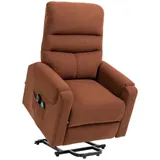 HOMCOM Fernsehsessel Aufstehsessel elektrisch mit Massagefunktion Heizung Liegefunktion Polyester hellbraun 79x97x103cm für Komfort & Entspannung   Aosom.de – Bild 1