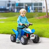 AIYAPLAY Elektro-Quad Miniquad Kinder Elektro ATV Kinderquad mit LED und Hupe Kindermotorrad Kinderfahrzeug Elektroauto für Kinder ab 18 Monaten Metall Blau 65,5 x 38,5 x 43,5 cm   Aosom – Bild 3