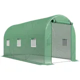 Outsunny Foliengewächshaus Tomatengewächshaus 395x195x190cm mit 6 Netzfenstern, Rundbogen Treibhaus für Pflanzenzucht & Frühbeet   Aosom.de – Bild 1