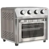 HOMCOM Mini Backofen mit Umluft, 24 L 1600W 90-230℃ Heißluftofen mit 60 Min. Heißluftfritteuse, 6 Heizmodi, Timer, Zubehör, 24L, Silber   Aosom – Bild 1