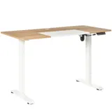 Vinsetto Computertisch  Elektrischer Schreibtisch, Stehschreibtisch, höhenverstellbar, Tischgestell mit Motor, Metall, Natur+Weiß  Aosom – Bild 1