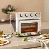 HOMCOM Mini Backofen mit Umluft, 24 L 1600W 90-230℃ Heißluftofen mit 60 Min. Heißluftfritteuse, 6 Heizmodi, Timer, Zubehör, 24L, Silber   Aosom – Bild 3