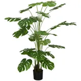 HOMCOM Künstliche Pflanzen, Kunst Monstera Deliciosa, 180 cm Kunstpflanze mit 24 Zweige, Zimmerpflanze, Kunstbaum, Pflanze Deko für Indoor, Grün   Aosom – Bild 1