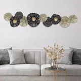 HOMCOM Wanddeko Moderne Metallbild Wandskulptur mit kreisförmigen Scheiben Wandbild Wohnzimmer-Kunst Wanddekoration für Schlafzimmer Esszimmer Wohnzimmer   Aosom – Bild 3