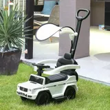 HOMCOM Rutschauto mit Schiebstange Mercedes-Benz G350 Rutschfahrzeug mit Lenkrad 3-in-1 Schiebeauto Kinderfahrzeug mit Hupe Fußstütze Sitzstauraum Kinderauto für Kinder von 18 bis 36 Monaten Weiß   Aosom – Bild 3