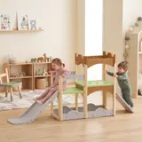 AIYAPLAY Kinderrutsche 5 in 1 Indoor und Outdoor Babyrutsche mit Kletterwand, Plattformen, Stauraum, Spielplatz für Kleinkinder 3-6 Jahre, Mehrfarbig   Aosom – Bild 3