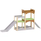 AIYAPLAY Kinderrutsche 5 in 1 Indoor und Outdoor Babyrutsche mit Kletterwand, Plattformen, Stauraum, Spielplatz für Kleinkinder 3-6 Jahre, Mehrfarbig   Aosom – Bild 1