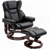 HOMCOM Relaxsessel mit Massagefunktion und Fußhocker  Massagesessel mit Liegefunktion, Kunstleder, Schwarz  Aosom – Bild 1