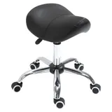 HOMCOM Sattelhocker Arbeitshocker Drehstuhl höhenverstellbar gepolstert in Schwarz, ideal für Kosmetik & Büro   Aosom.de – Bild 1