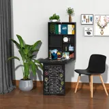 HOMCOM Wandklapptisch Klappschreibtisch Computertisch mit Tafel Schwarz 60x94,5x147cm   Aosom – Bild 3