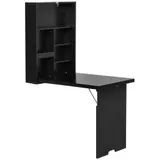 HOMCOM Wandklapptisch Klappschreibtisch Computertisch mit Tafel Schwarz 60x94,5x147cm   Aosom – Bild 1