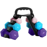 SPORTNOW Hanteln Set 6 Kurzhanteln mit Klappbarem Hantelständer, 2 x 1kg, 2 x 3kg, 2 x 5kg Hexagon-Hanteln, Kugelhantel für Fitness, Gymnastik, Zuhause   Aosom – Bild 1