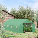 Outsunny Tomatenhaus Gewächshaus mit Giebeldach 600x300x200cm Folien Treibhaus grün für Garten & Pflanzenpflege   Aosom.de – Bild 3